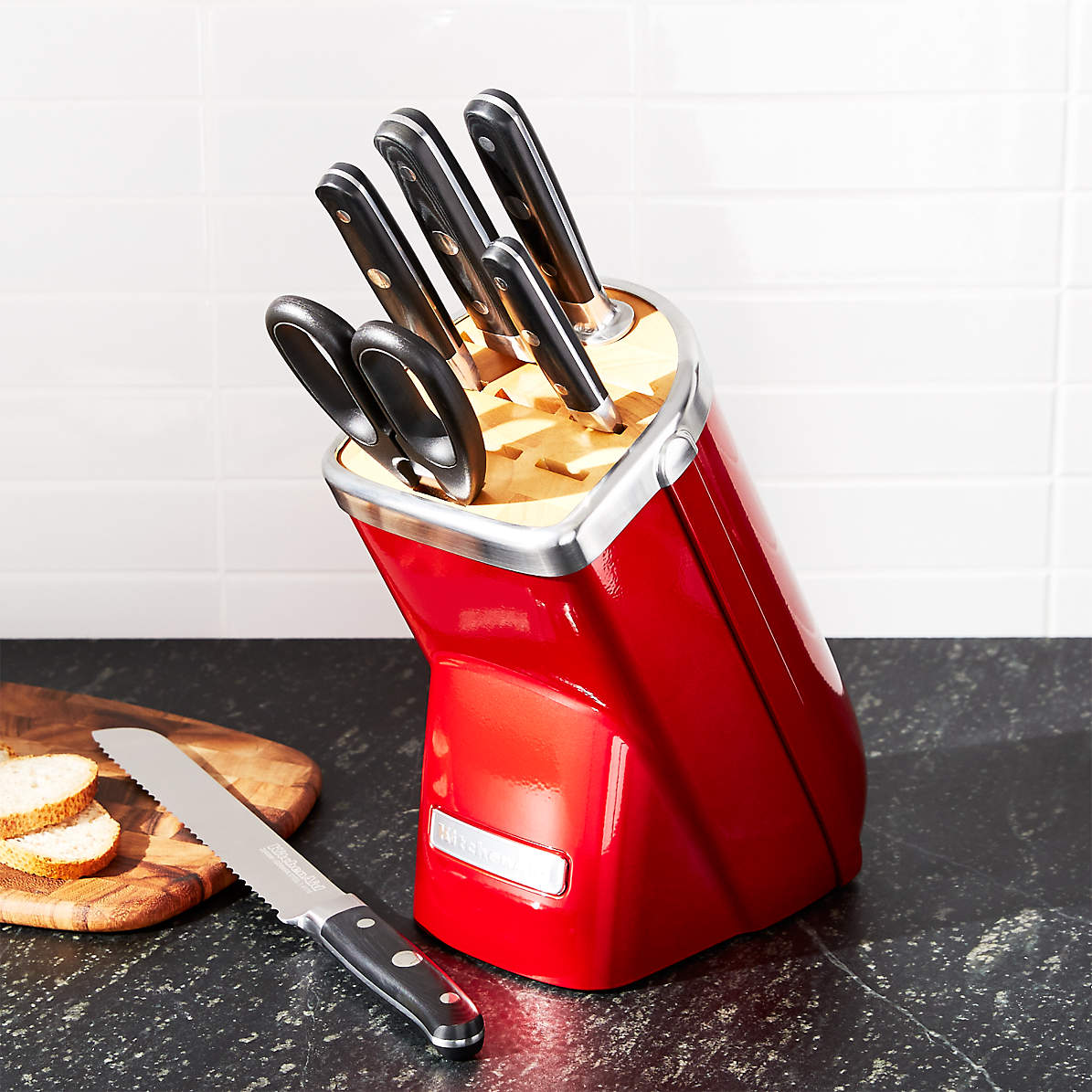 red knife block set