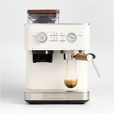 View KitchenAid Porcelain Semi-Automatic Espresso Machine with Walnut Accessory Pack details
