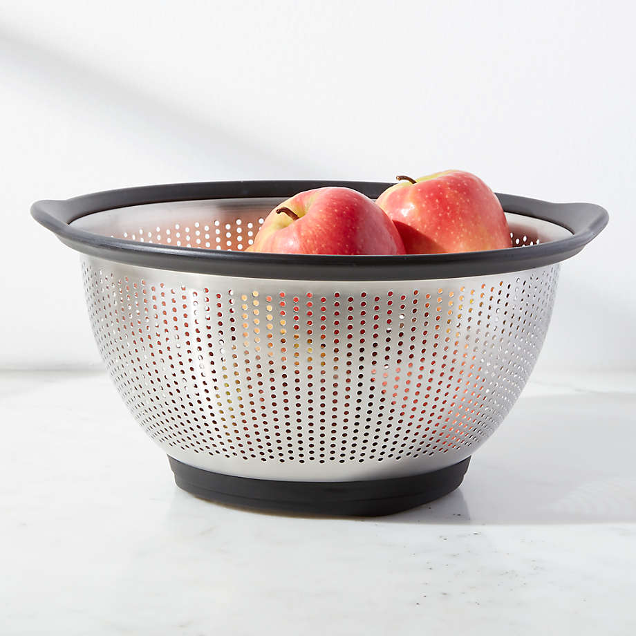 KitchenAid Stainless Steel Black Colander Crate & Barrel