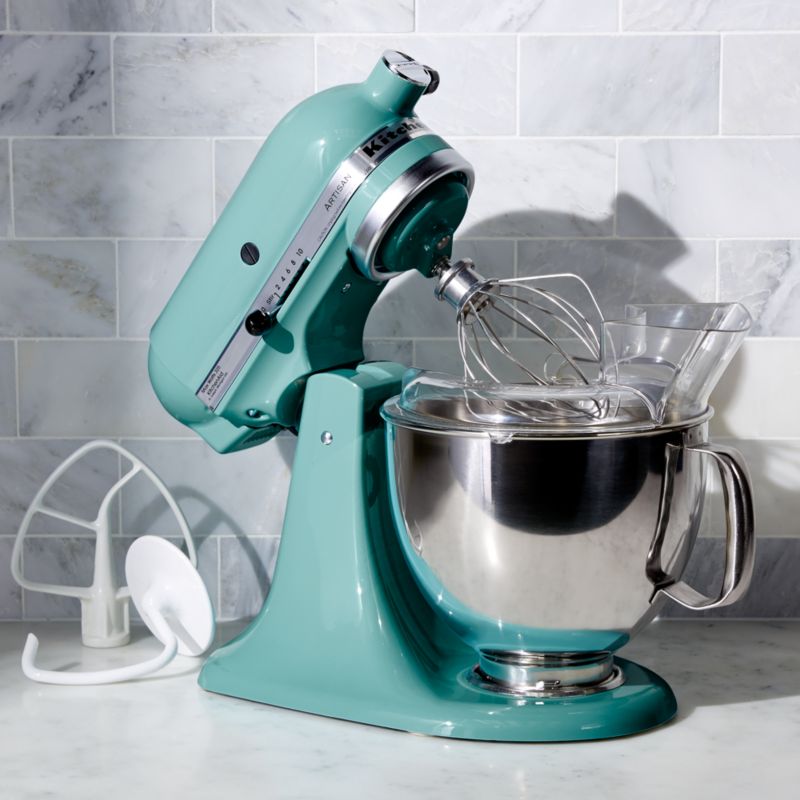 KitchenAid KSM150PSAQ Artisan Aqua Sky Teal 5 Quart Tilt Head Stand Mixer Reviews Crate Barrel