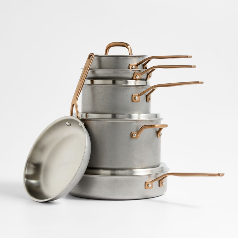 KitchenAid ® Stonewash Stainless Steel 5-Ply Clad 10-Piece Cookware Set - image 1 of 3