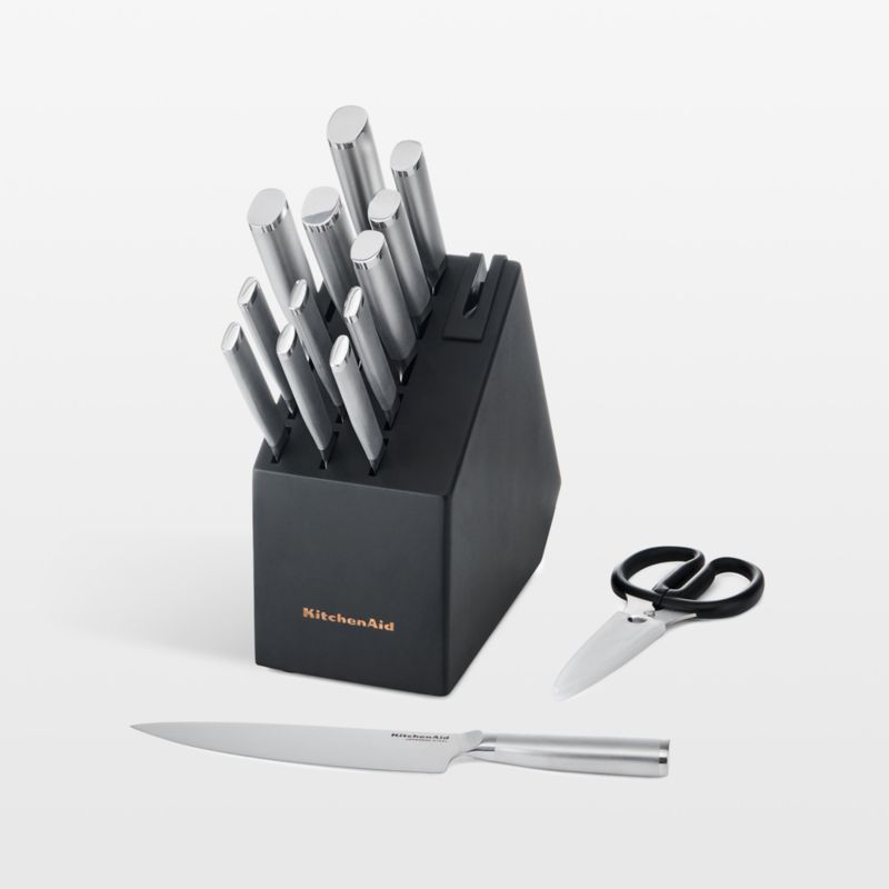 KitchenAid Stainless Steel Slim Two-Toned 15-Piece Knife Block Set - image 0 of 4