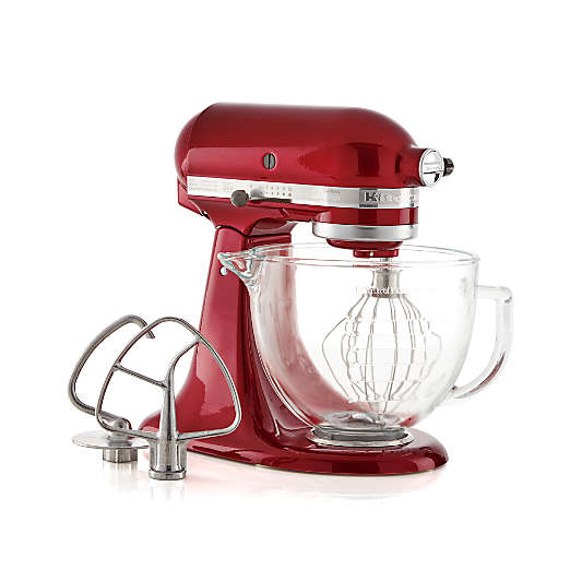 KitchenAid® Artisan® Design Series 5-Quart Tilt-Head Candy Apple Red Stand Mixer with Glass Bowl