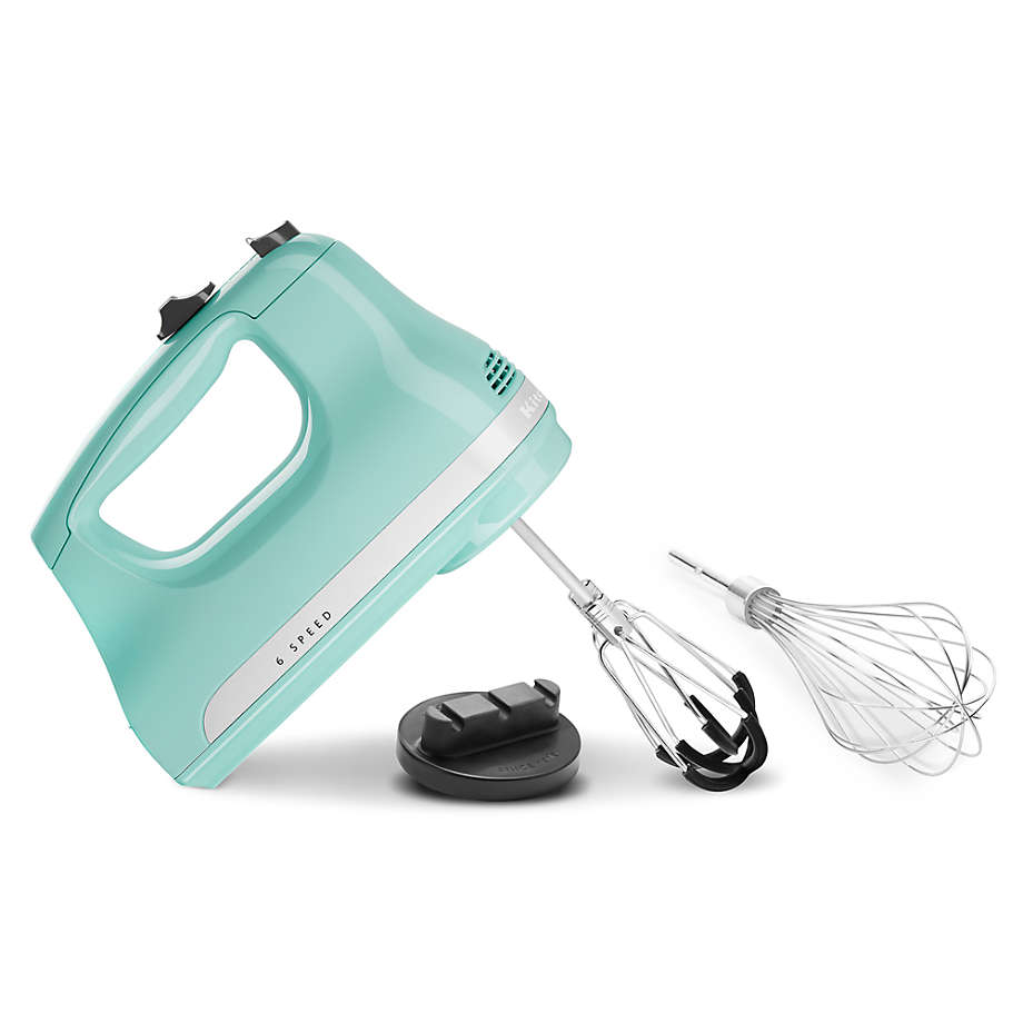 Crate&Barrel KitchenAid ® Ice Blue 6-Speed Hand Mixer with Flex