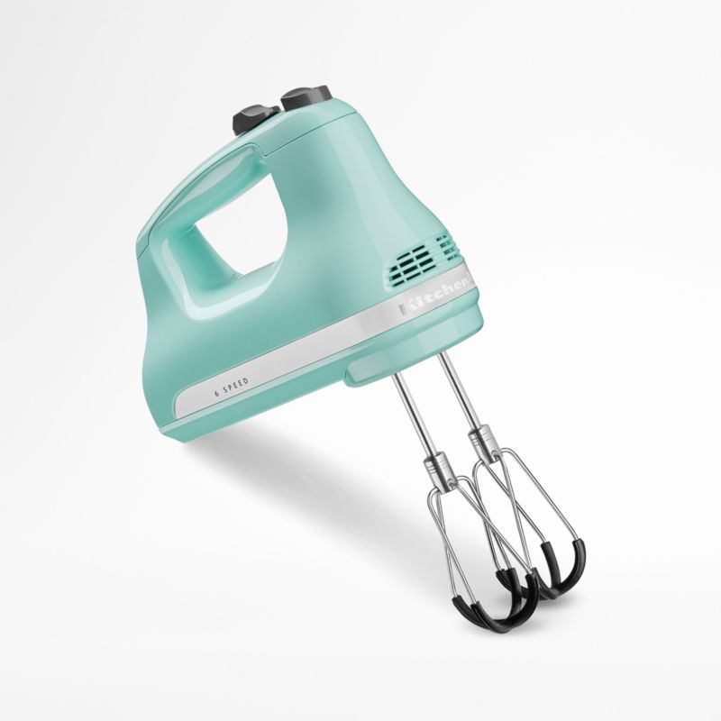 KitchenAid 6-Speed Ice Blue Electric Hand Mixer with Flex Edge Beaters ...