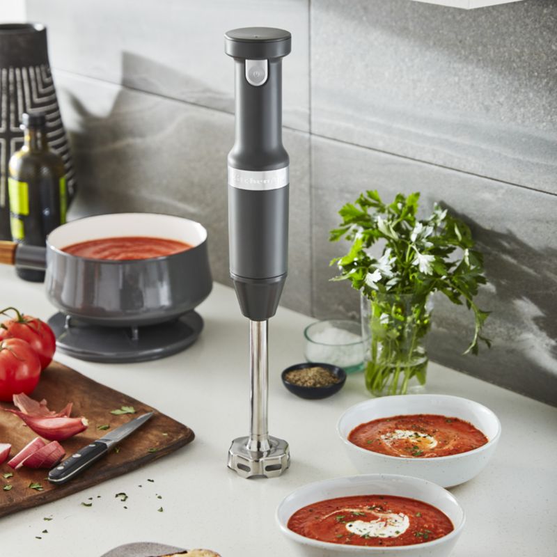 KitchenAid Grey Cordless Hand Blender + Reviews | Crate & Barrel