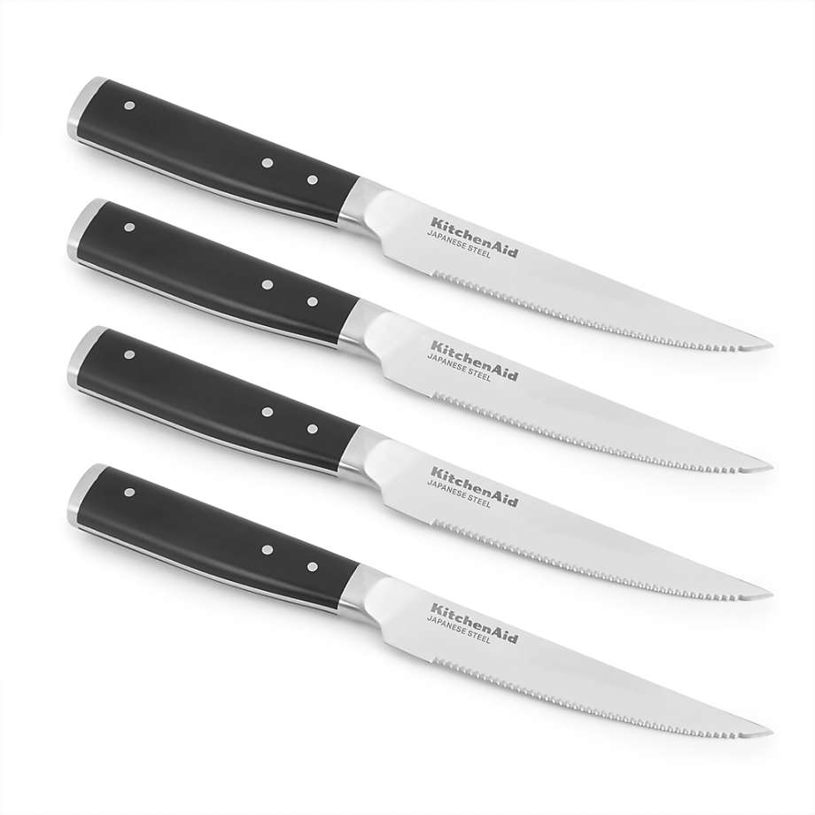 KitchenAid Gourmet 4-Piece Black Steak Knife Set