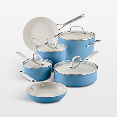 View KitchenAid ® Blue Velvet Hard-Anodized Ceramic Non-Stick 10-Piece Cookware Set details
