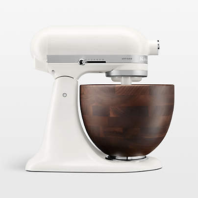 KitchenAid ® Artisan Series Porcelain White 5-Quart Tilt-Head Stand Mixer with Walnut Bowl