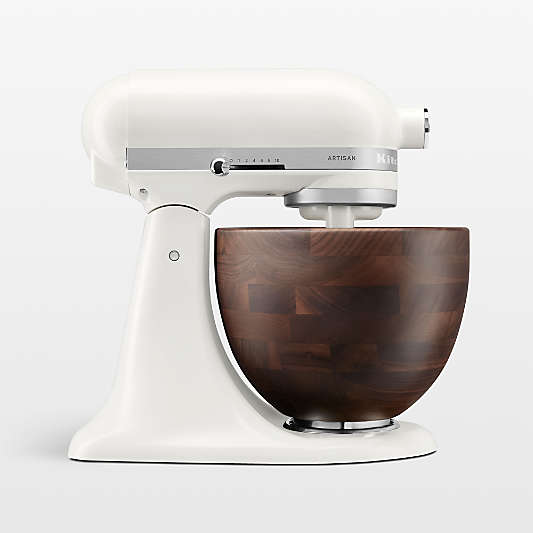 KitchenAid ® Artisan Series Porcelain White 5-Quart Tilt-Head Stand Mixer with Walnut Bowl