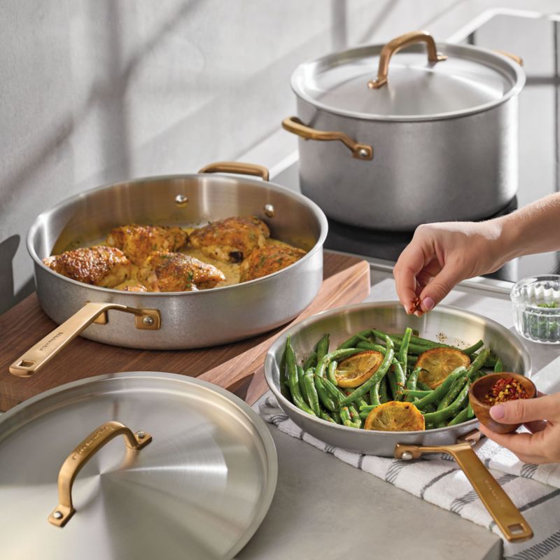 KitchenAid ® Stonewash Stainless Steel 5-Ply Clad 10-Piece Cookware Set - image 2 of 10