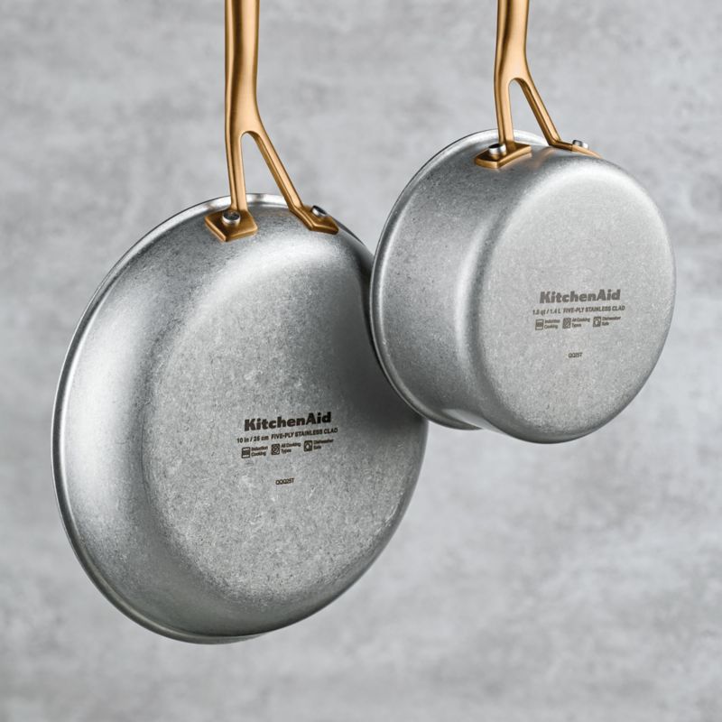 KitchenAid ® Stonewash Stainless Steel 5-Ply Clad 10-Piece Cookware Set - image 5 of 10