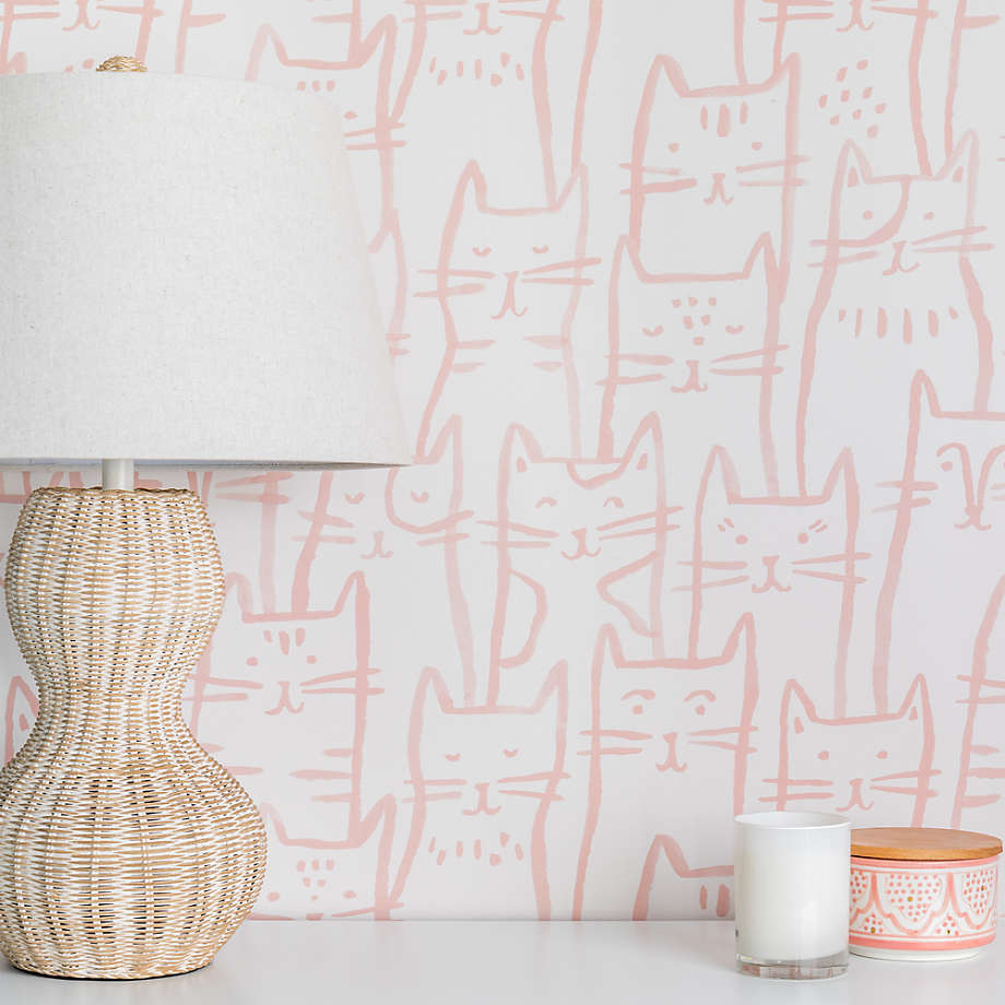 Chasing Paper Pink Smitten Kitten Peel and Stick Wallpaper