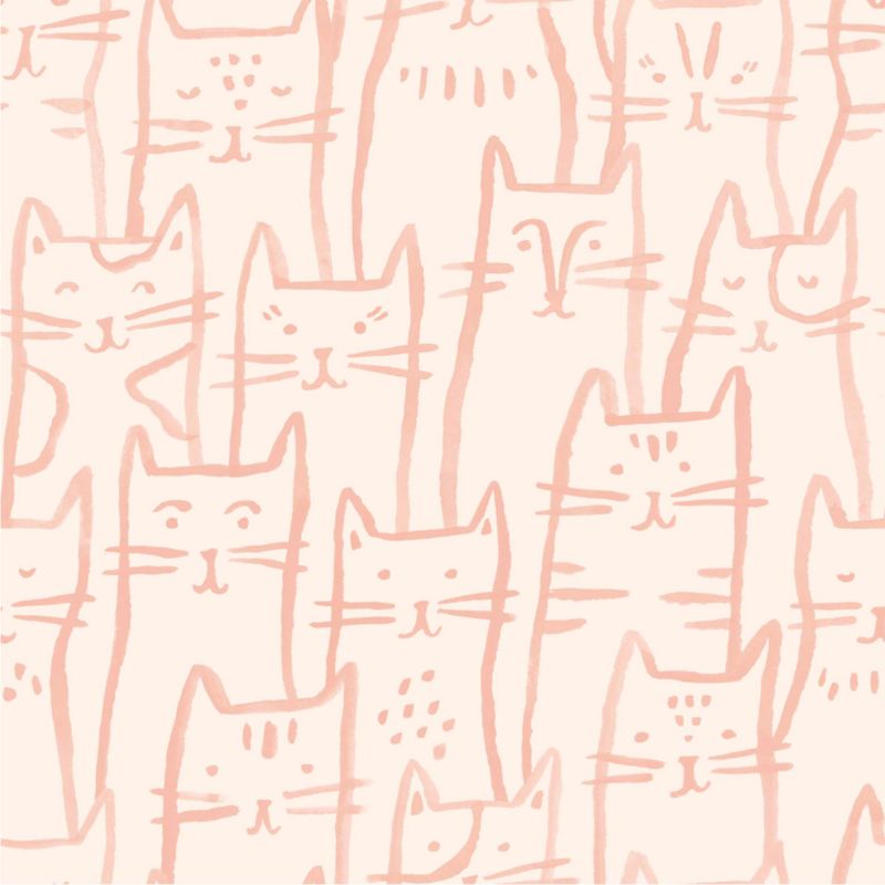 Chasing Paper Pink Smitten Kitten Peel and Stick Wallpaper Sample