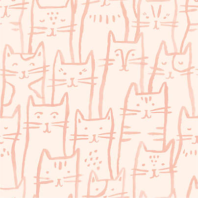 Chasing Paper Pink Smitten Kitten Peel and Stick Wallpaper Sample