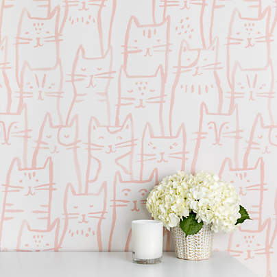 Chasing Paper Pink Smitten Kitten Peel and Stick Wallpaper 2' x 12'