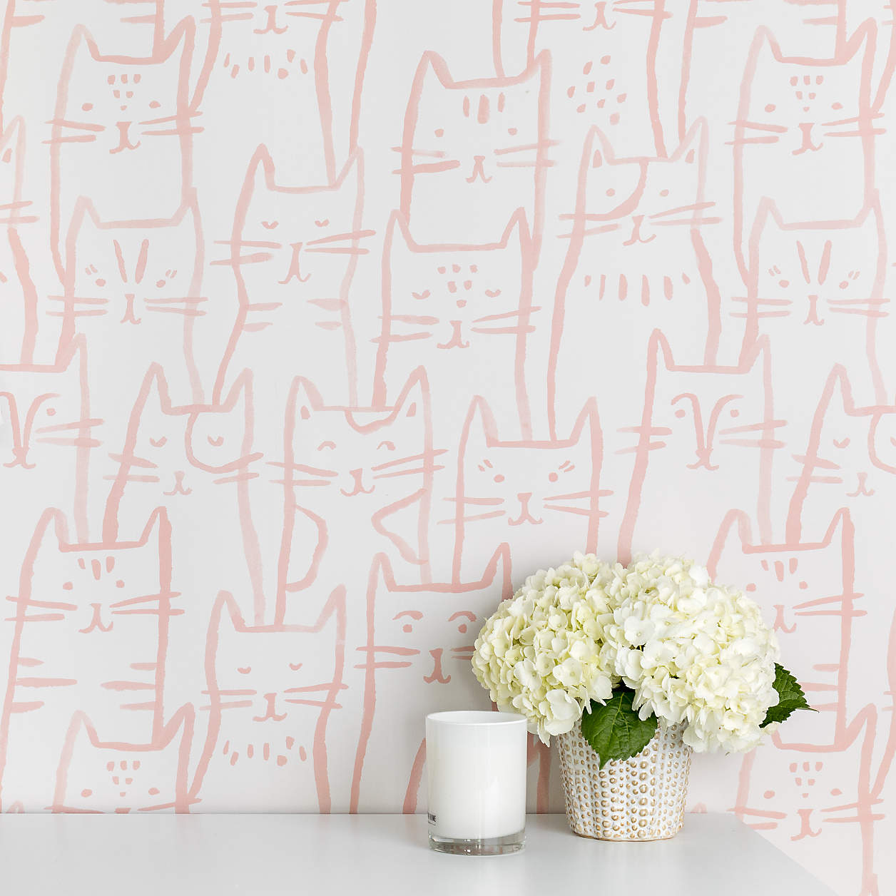 Chasing Paper Pink Smitten Kitten Peel and Stick Wallpaper 2' x 12
