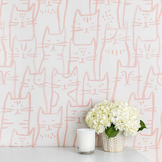 Chasing Paper Pink Smitten Kitten Peel and Stick Wallpaper