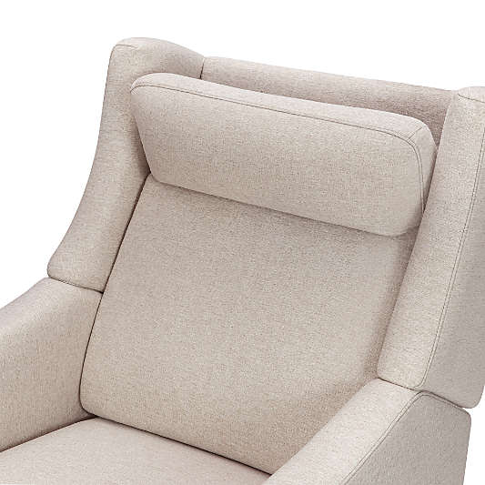 Babyletto Kiwi Deluxe Beach Tan Nursery Electronic Swivel Glider Power Recliner with Heat Massage