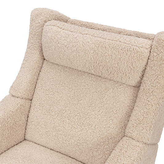 Babyletto Kiwi Deluxe Chai Shearling Nursery Electronic Swivel Glider Power Recliner with Heat Message