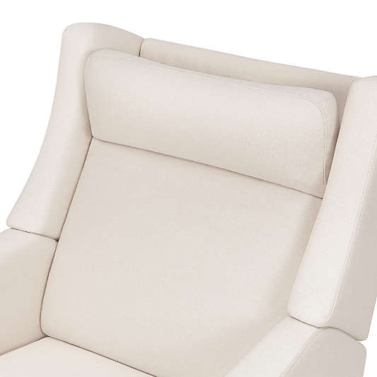 Babyletto Kiwi Deluxe Cream Nursery Electronic Swivel Glider Power Recliner with Heat Massage