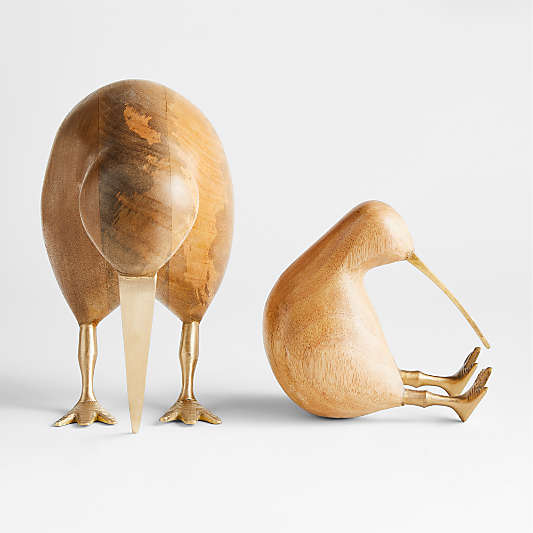 Extra-Large Brown Natural Wood Kiwi Bird