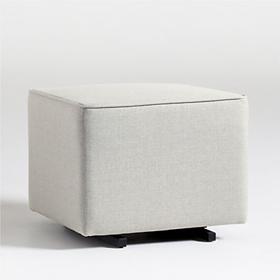 View Babyletto Kiwi Grey Nursery Gliding Nursery Ottoman in Eco-Performance Fabric details