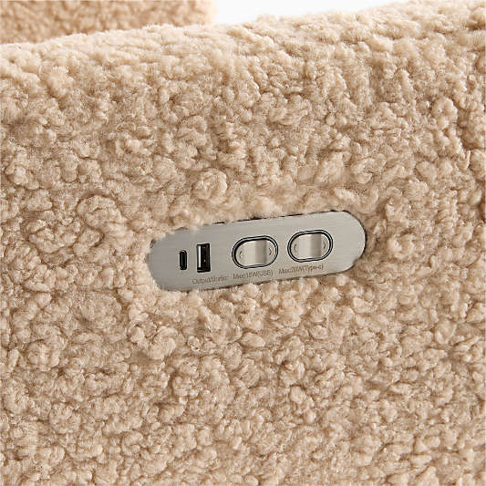 Babyletto Kiwi Plus Chai Shearling Nursery Electronic Swivel Glider Power Recliner with Adjustable Headrest