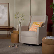 Babyletto Sunday Performance Chantilly Fleece Nursery Power Glider Recliner Chair with Light Wood Base