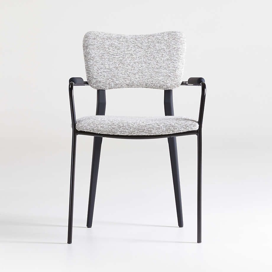 Klee Grey Bouclé Dining Chair + Reviews Crate & Barrel