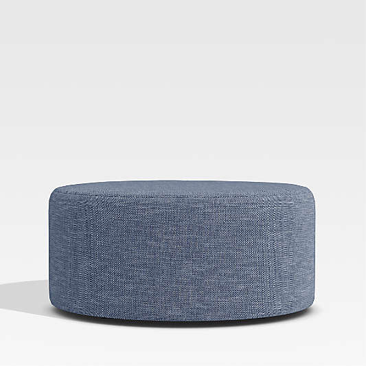 Kline Midnight Round Outdoor Upholstered Ottoman