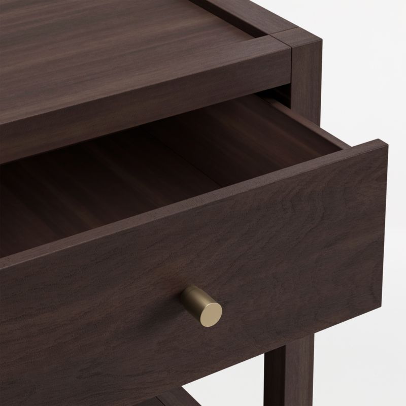 Keane 18" Espresso Solid Wood Narrow Nightstand - image 3 of 8