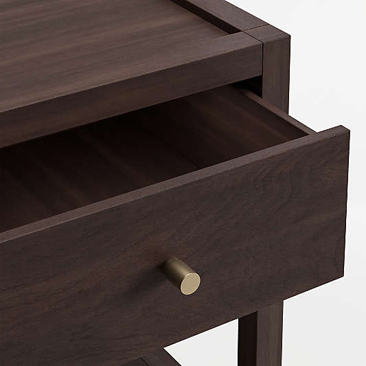 Keane 18" Espresso Solid Wood Narrow Nightstand