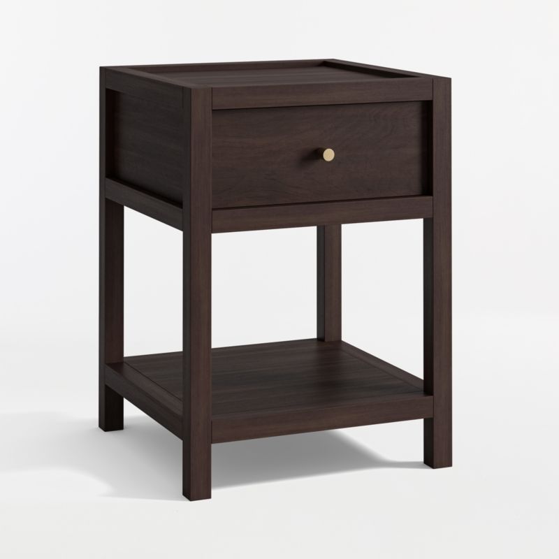 Keane 18" Espresso Solid Wood Narrow Nightstand - image 2 of 8