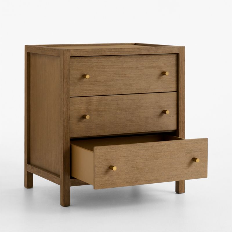 Keane 26" Solid Driftwood 3-Drawer Charging Nightstand - image 2 of 9