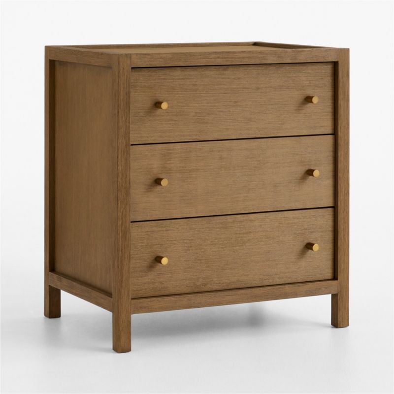 Keane 26" Solid Driftwood 3-Drawer Charging Nightstand - image 1 of 9
