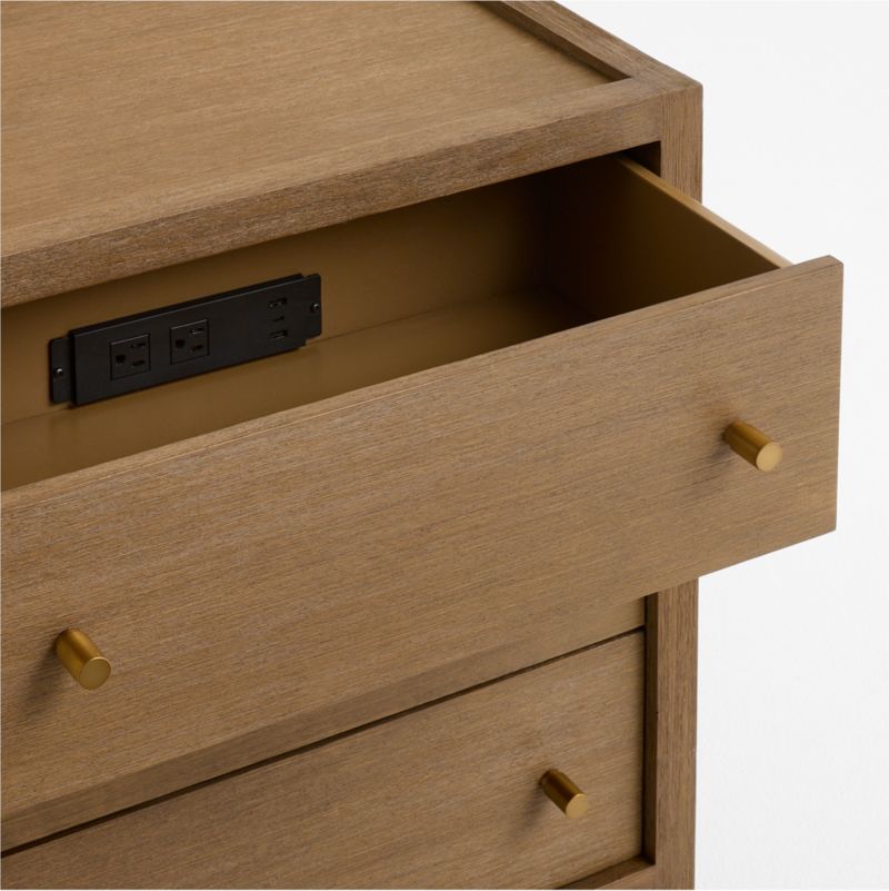 Keane 26" Solid Driftwood 3-Drawer Charging Nightstand - image 4 of 9