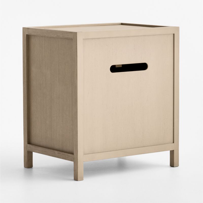Keane 26" Weathered Natural Solid Wood 3-Drawer Charging Nightstand - image 4 of 10