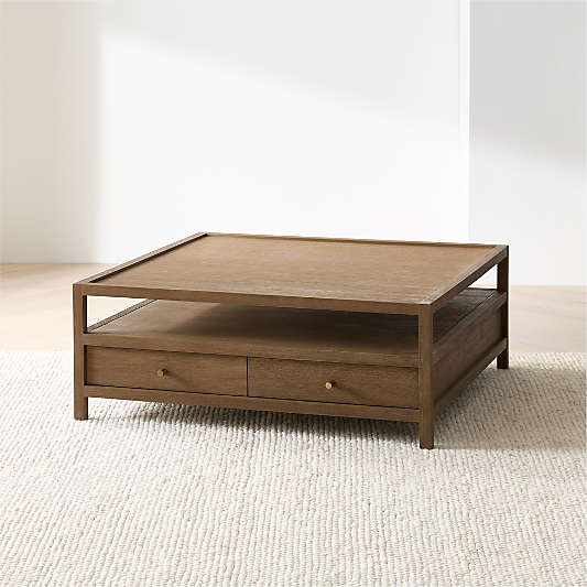 Keane Driftwood 45" Square Storage Coffee Table