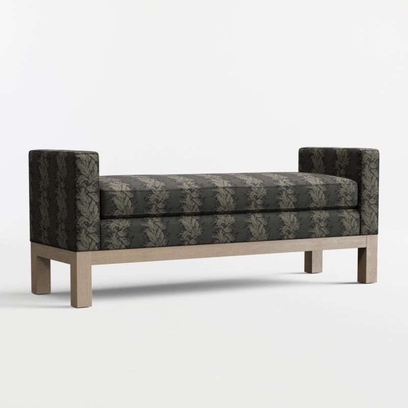 Viewing product image Keane 54" Weathered Natural Wood Upholstered Bench - image 1 of 6