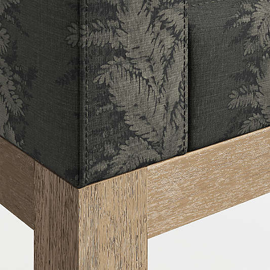 Keane Weathered Natural Wood Upholstered Bench (54"-70")