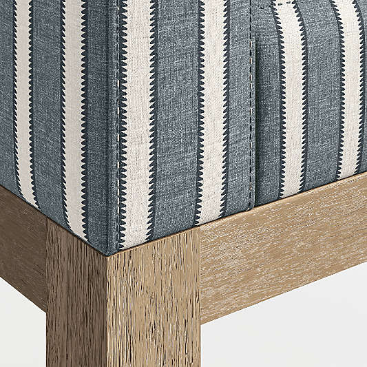 Keane Weathered Natural Wood Upholstered Bench (54"-70")