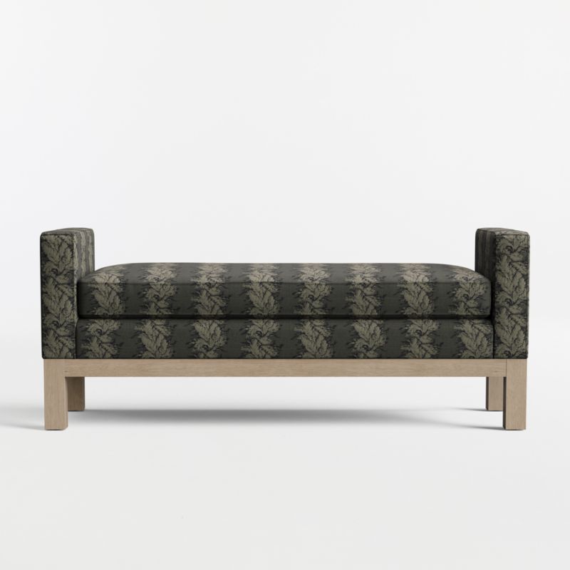 Keane 54" Weathered Natural Wood Upholstered Bench - image 3 of 6