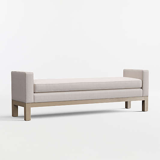 Keane 54" Weathered Natural Wood Upholstered Bench