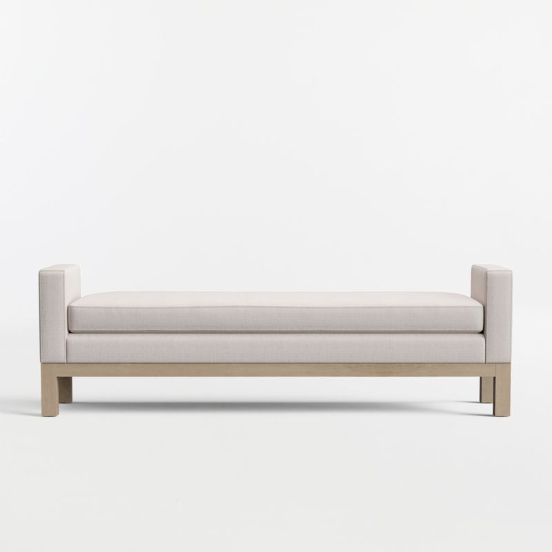 Keane 54" Weathered Natural Wood Upholstered Bench - image 5 of 8