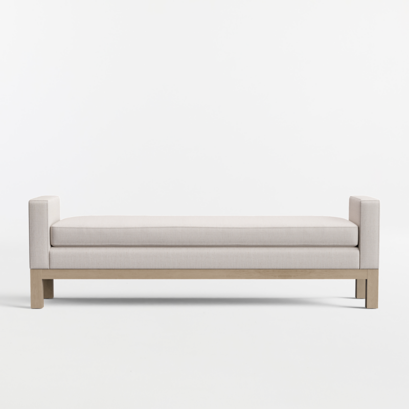 Keane 54" Weathered Natural Wood Upholstered Bench - image 6 of 9