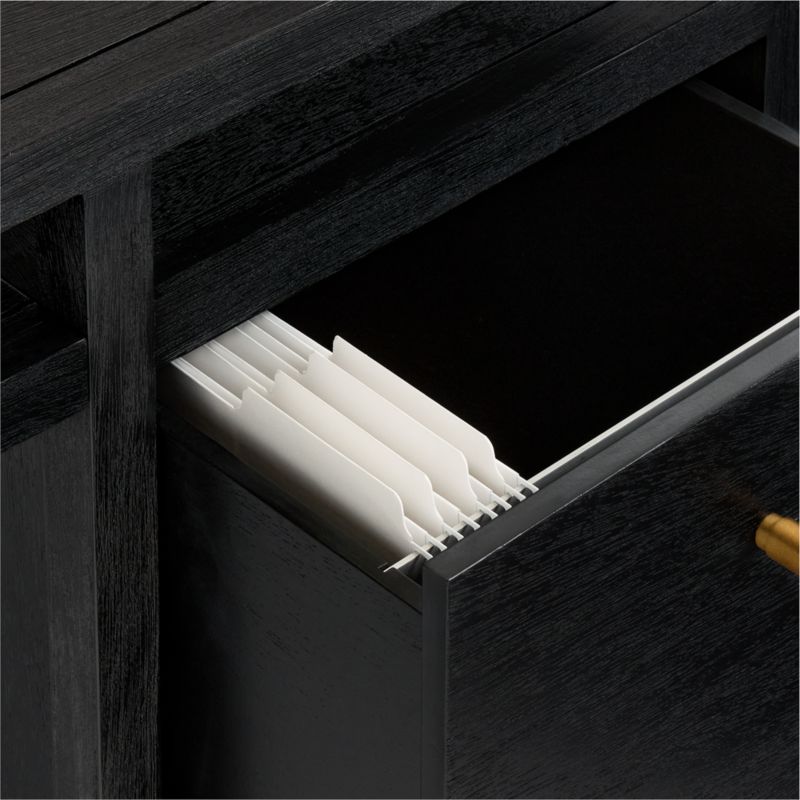 Keane 65" Black Solid Wood Desk with Outlets - image 7 of 10