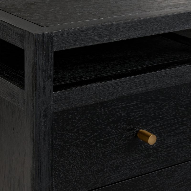 Keane 65" Black Solid Wood Desk with Outlets - image 6 of 10