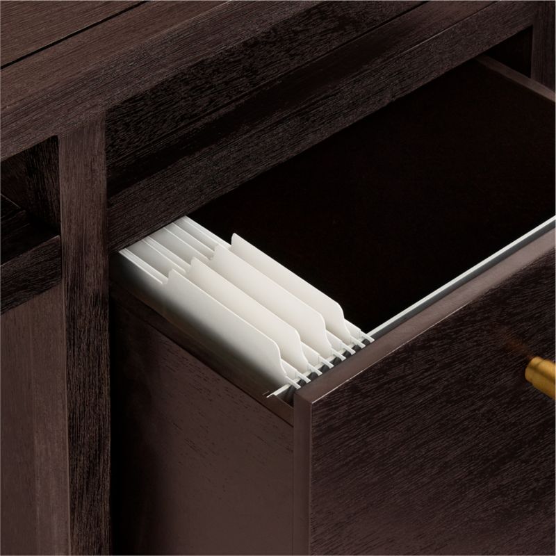 Keane 65" Espresso Solid Wood Desk with Outlets - image 7 of 10