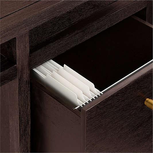 Keane 65" Espresso Solid Wood Desk with Outlets